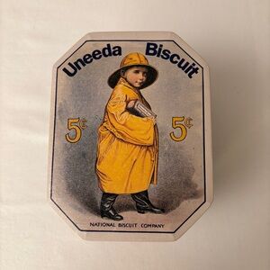 Vintage Nabisco Uneeda Biscuit Tin Box - Collectible Advertising Tin